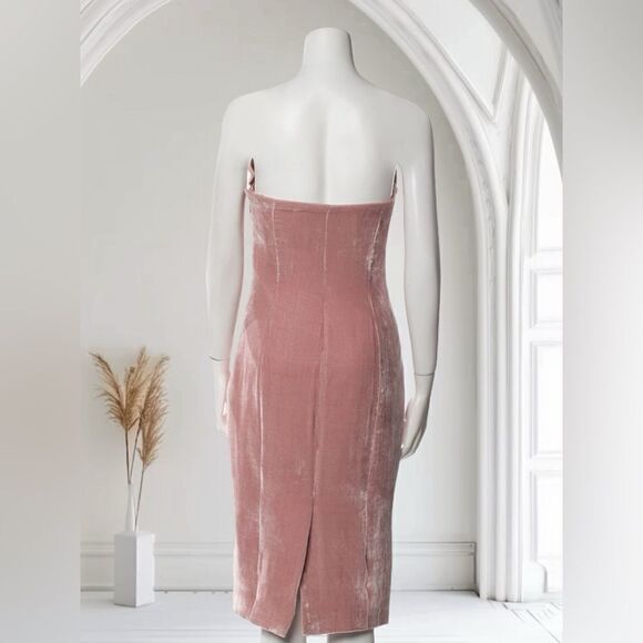 cinq à sept Mauve Strapless Velvet Dress Size 0 - Picture 4 of 7